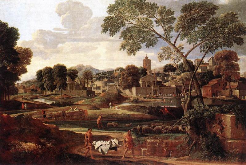 Nicolas Poussin Landscape with the Funeral of Phocion oil painting image